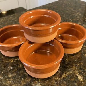 4 cermer terra cotta ramekan cups/succulent pots.